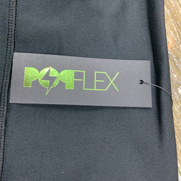 Popflex PinUp Black Capri Mesh Leggings with pockets NWT workout loungewear yoga - Picture 7 of 11